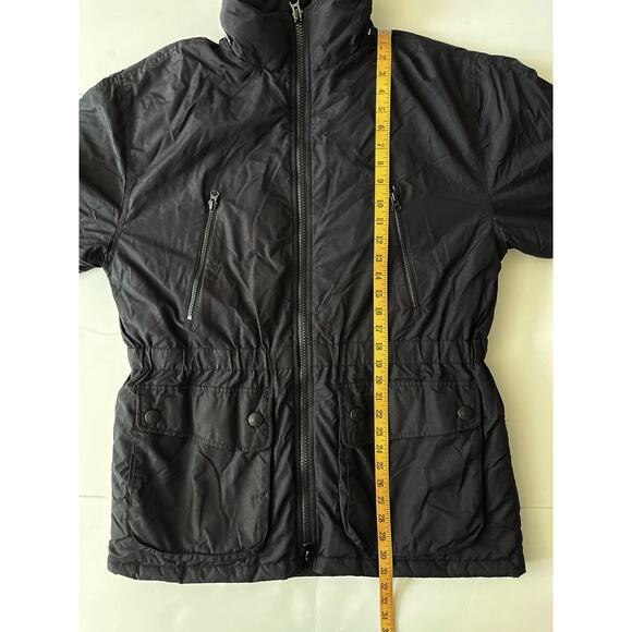 Eddie Bauer Down Jacket Women M Black Full Zip High Neck No Hood Warm - Picture 5 of 10